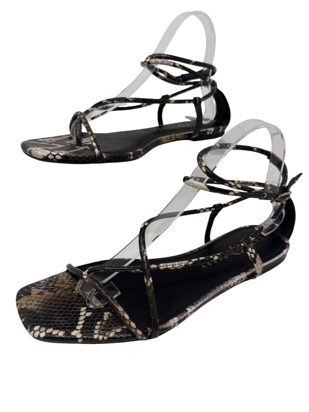 Katy Perry "The Luv" Snake Print Gladiator Strappy Flat Sandals - Size 10
